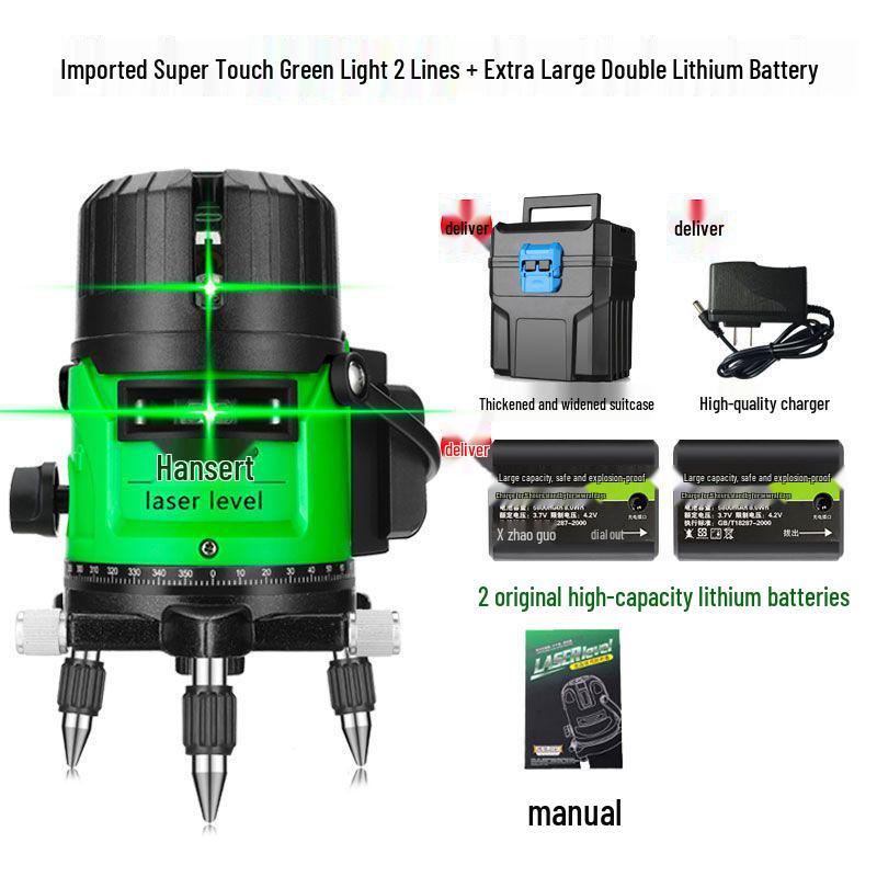 High Precision Automatic Infrared & Green Light Laser Level with 2, 3, 5-Line Projection