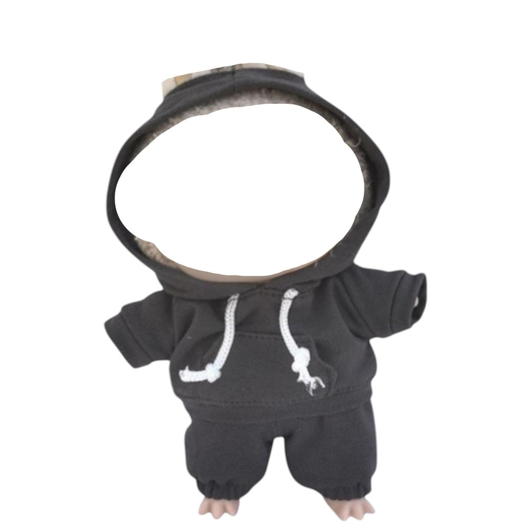 AXLUCE Plush Toy Clothes 16cm Hoodie and Pants (Dark Gray)