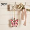 Festival Decorative Ornaments Pink Guitar Butterfly Ornament, Acrylic Music Hanging Decor with Rose Themed Christmas Decorations And Quote,