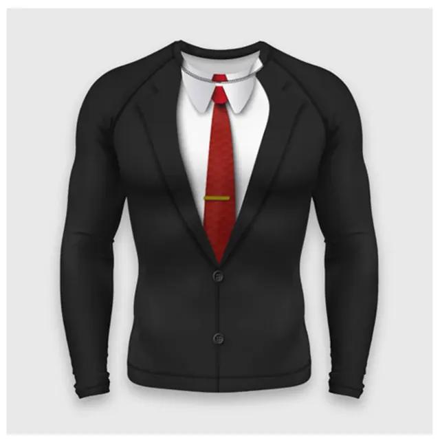 

Костюм Имитация 3D Футболка Для Мужчин Уличный Хип-Хоп Косплей Смешной И Персонализированный Круглый Вырез Длинные Рукава Модный Повседневный Новый Топ M