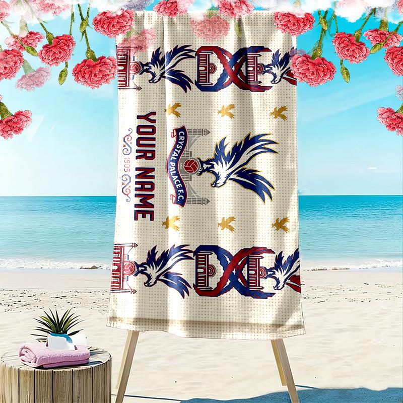 Crystal Palace F.C Print Beach Towel, Large Soft Quick Dry Towel for Beach Camping Swimming