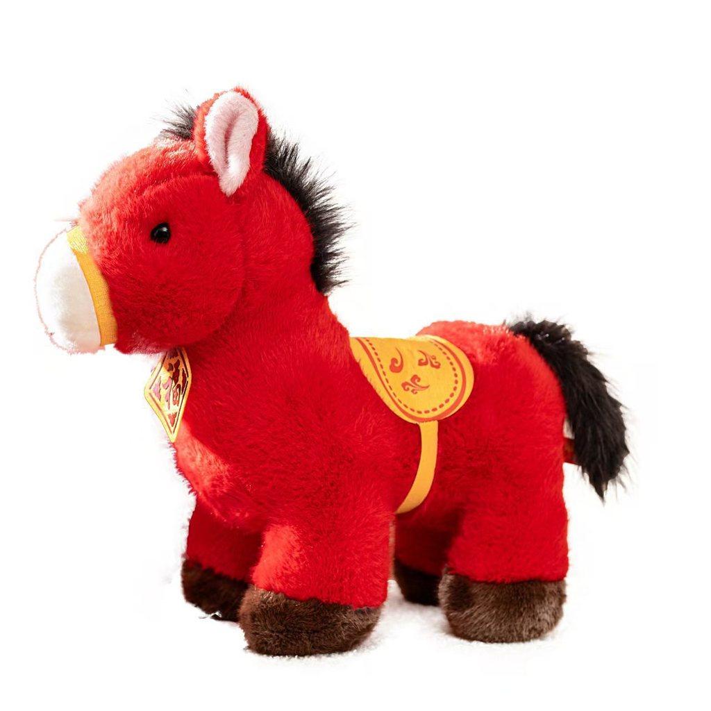 Traditional Horse Plush Toy With Pp Cotton Filling For Lunar New Year Gift And Celebration