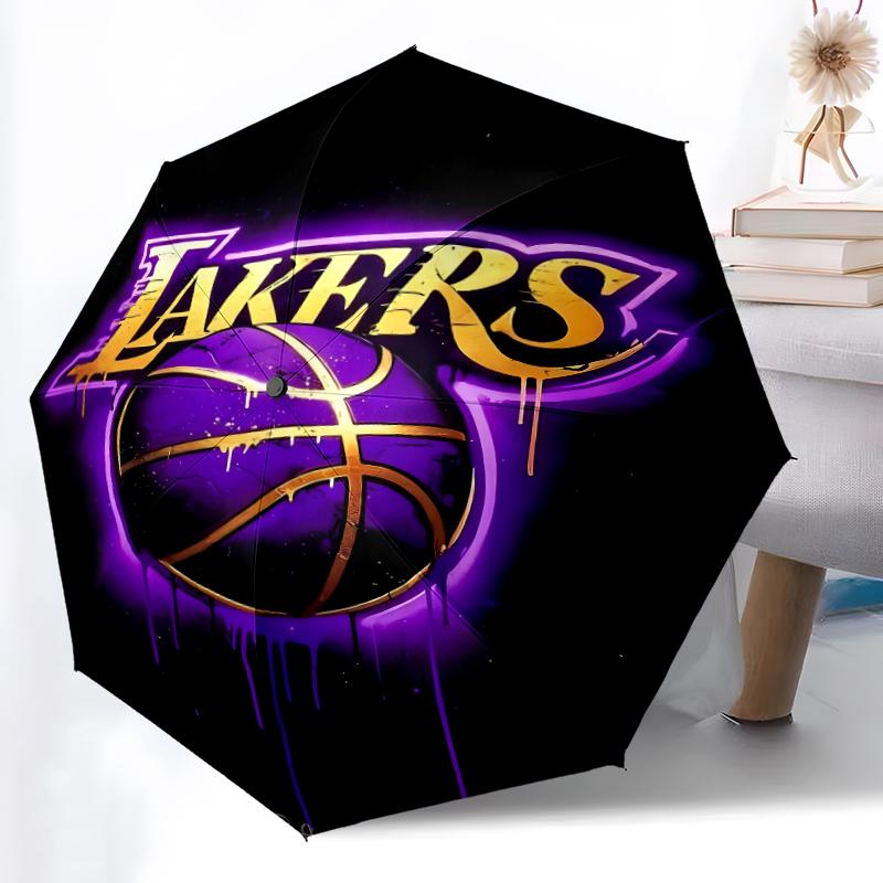 Printed Los Angeles Lakers logo Folding Umbrella,Outdoor,Leisure,And Travel Umbrella,Durable Umbrella Fabric,Birthday And Holiday Gift