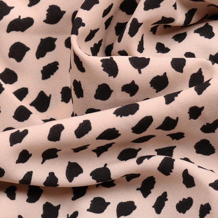 Summer Women Leopard Print Halter Neck High Waist A Line Dress with Ruffled Strap