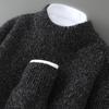 Men's Double-Strand Thickened Pure Wool Half-High Collar Loose Pullover Sweater for Autumn/Winter
