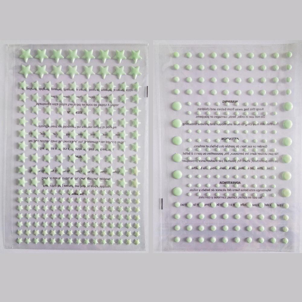 202 Pcs/Set 3D Bubble Stars Dots Luminous Wall Stickers Kids Room Home Decoration Decals Glow In The Dark Bedroom DIY Wallpaper