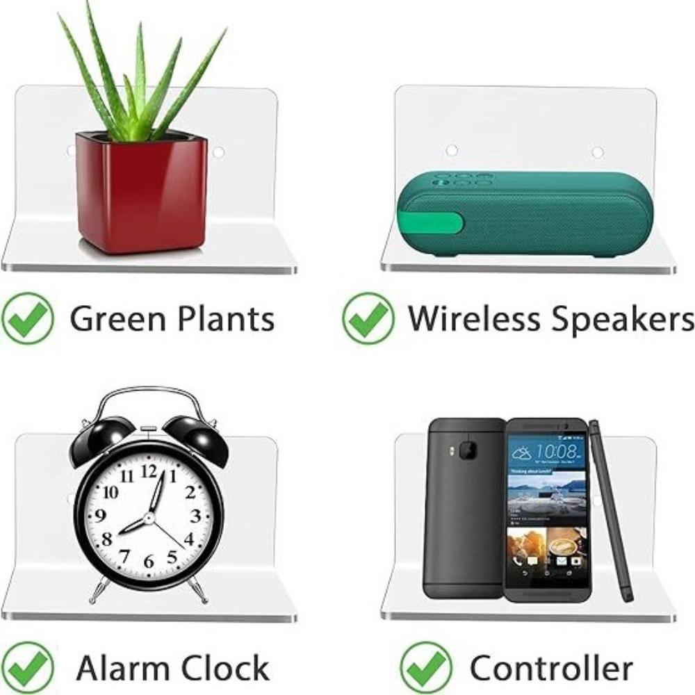 Small Acrylic Floating Shelves Wall Hanging Hanging Shelves Wall Shelves  Smart Speaker Action