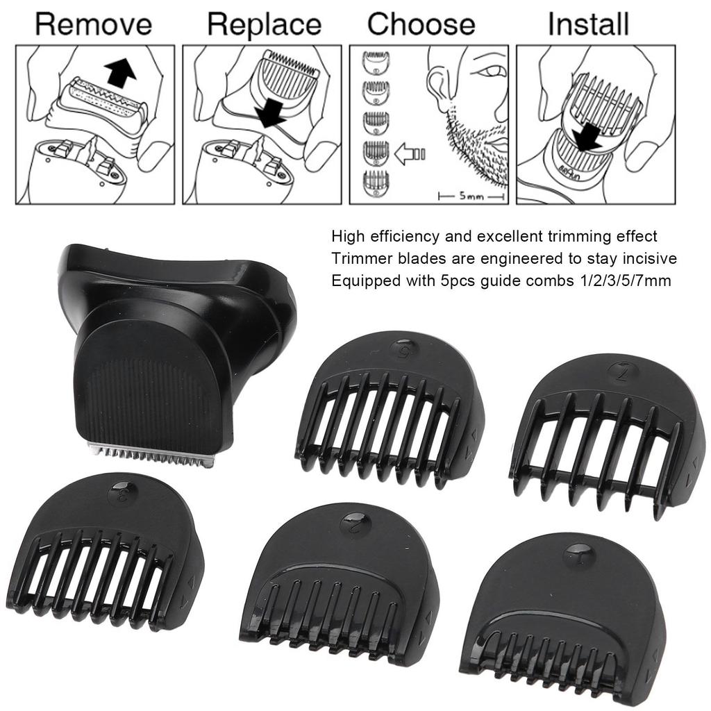 Electric Shaver Trimmer Head 5pcs Guide Comb Trimming Set Fit for Braun Series 3