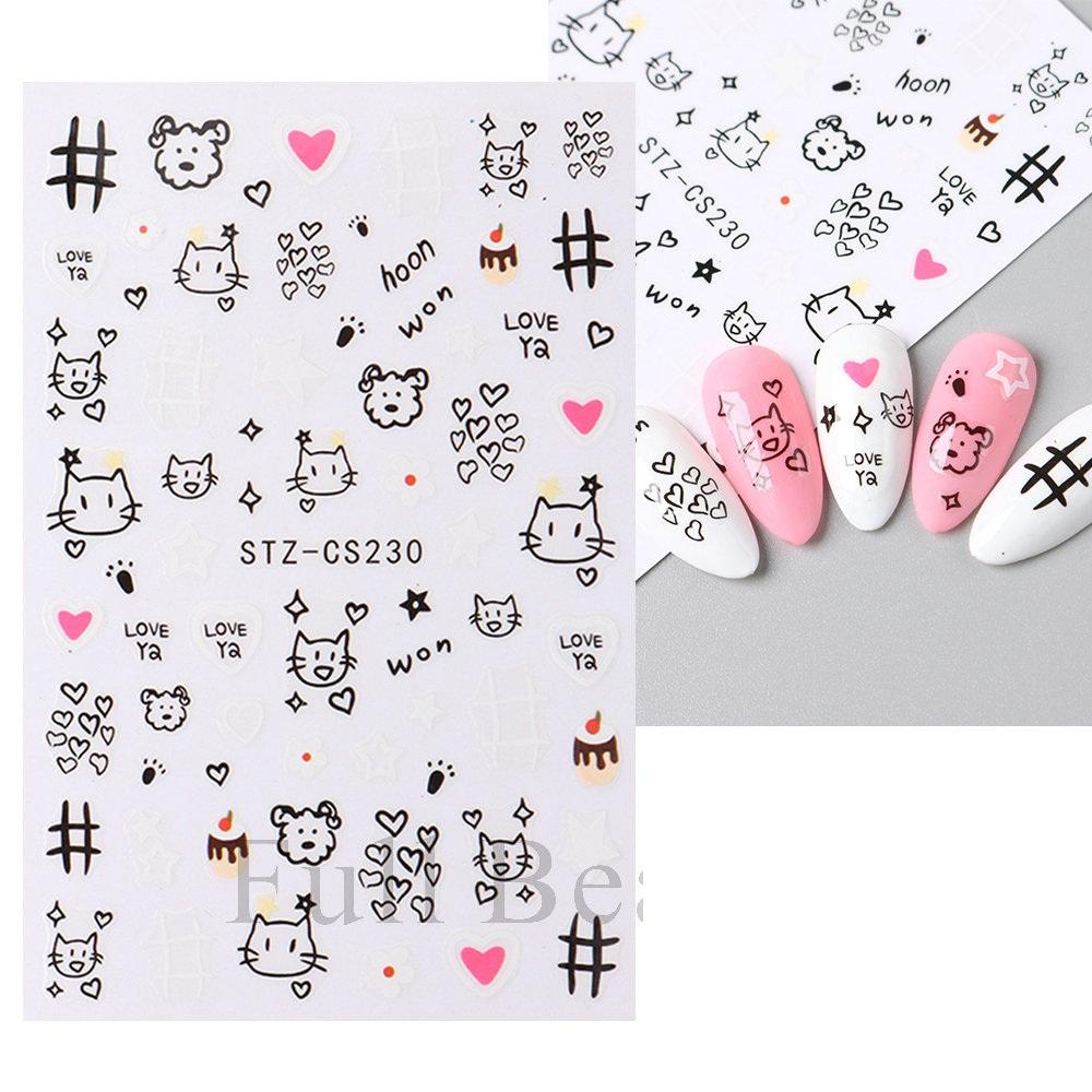 Water Nail Decal Sticker Flower Leaf Tree Green Simple Autumn Slider for Manicure Nail Art Watermark Tips