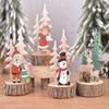 Cute Christmas Wooden Accessories Cartoon Xmas Tree Accessories Christmas Desktop Ornaments  Table
