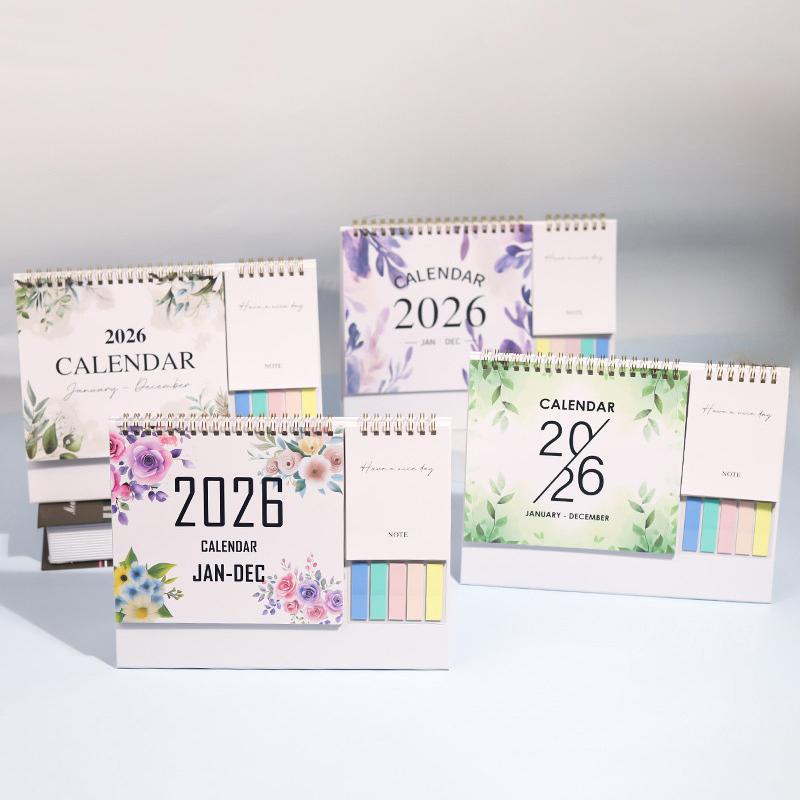 WTEMPO 2026 DIY Printed Calendars Home/Office/Classroom Desktop Decoration Multi Functional Memo Plan Schedule Self Discipline Check in Calendars