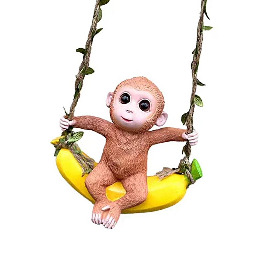 Monkey Container Accessories Resin Decors Monkey Sculpture Planter Pots Hangers for Plant Lover and Children