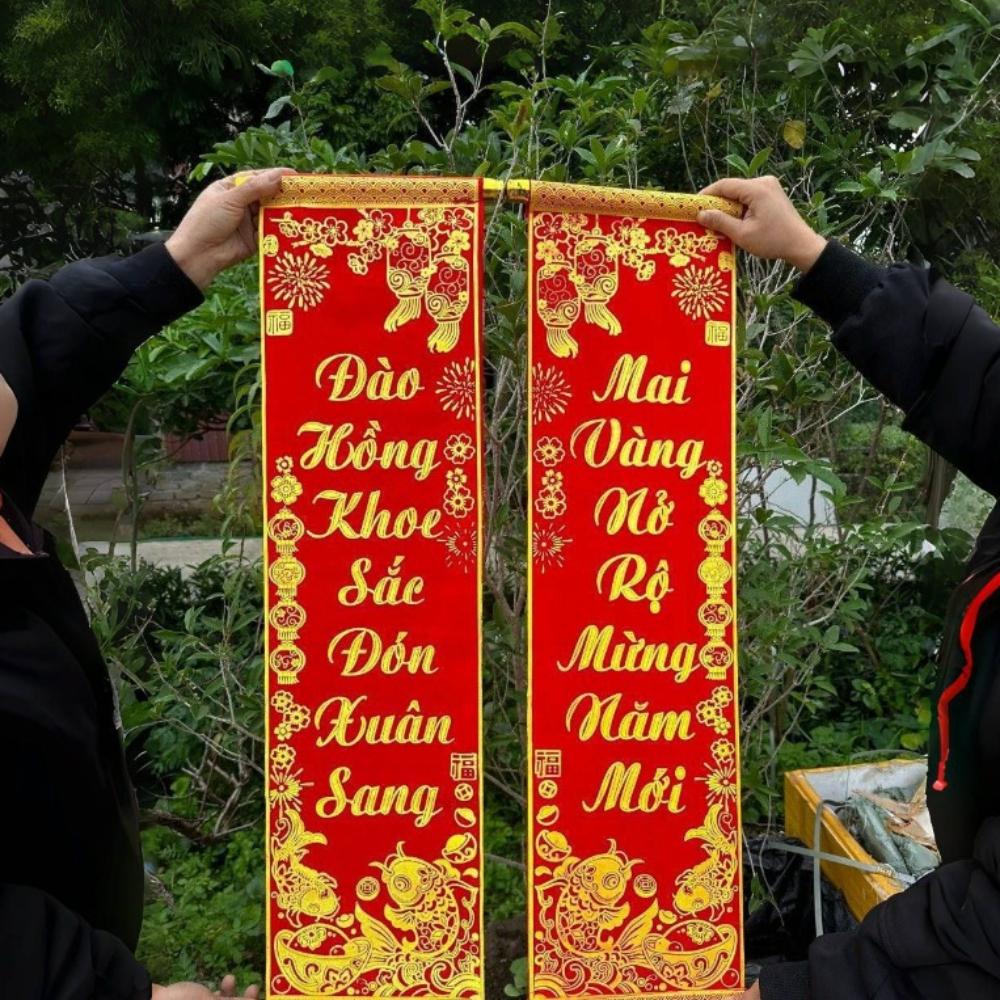 Vietnamesiska 2025 Ormens År Parverser Röda Parverser Lyckönskningar Kinesiska Nyårsdekorationer Kreativ Dörrparvers
