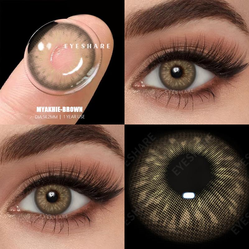 Eyeshare Neue Kontaktlinsen Farbige Kontaktlinsen für die Augen 1 Paar Grüne Kontaktlinsen Blaue Augenlinsen Jährliches Schönheits-Make-up Graue Pupillenlinse