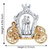 Figurine with Cart – Exquisite Gold & Silver Finish Statue, Perfect for Engagement, Wedding, Adding a Touch of Elegance and Love to Your Home Decor