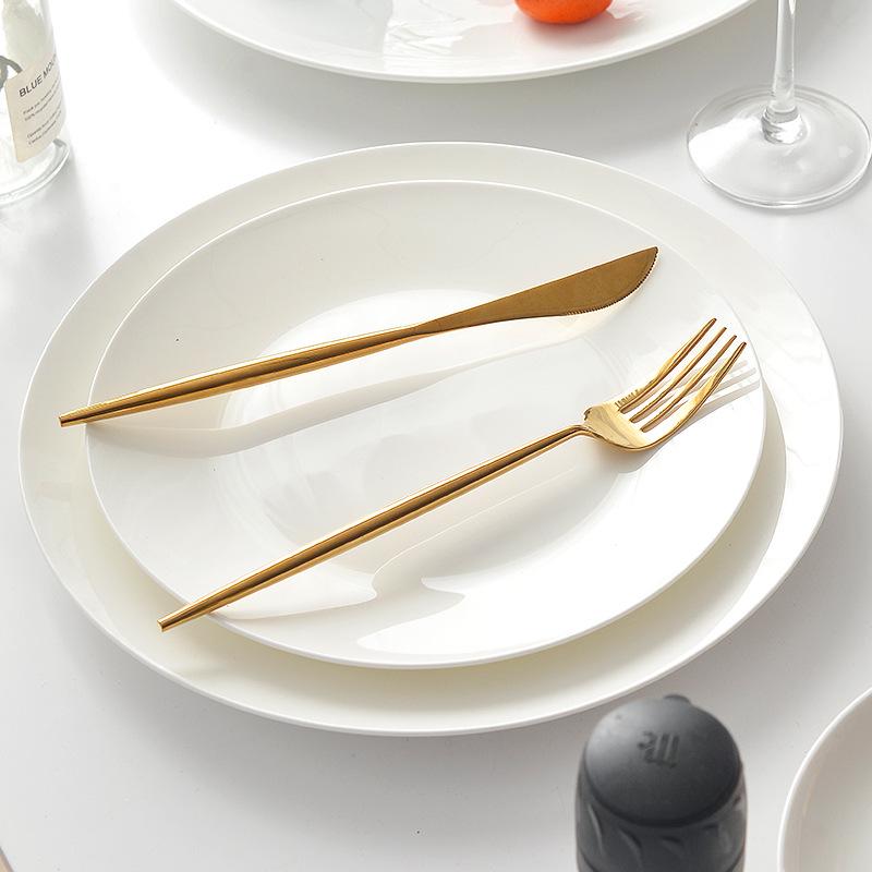 Elegant Moonlight Bone China Ceramic Dinner Plate - Perfect for Steak, Western and Cold Dishes, Gift or Display.