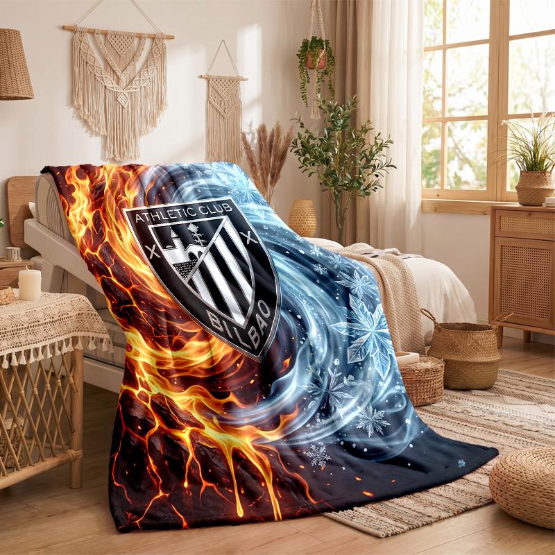 Athletic Bilbao Football Print Flannel Blanket Soft Warm Sofa Bed Throw Blanket For Home Office Bedroom