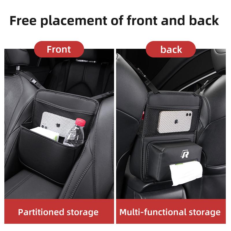 HIJK1 Emblems Car Seat Back Hanging Storage Bag Tissue Water Cup Holder For Volkswagen VW Mk6 CC B5 B6 B7 Golf 4 5 6 7 Scirocco Sagita
