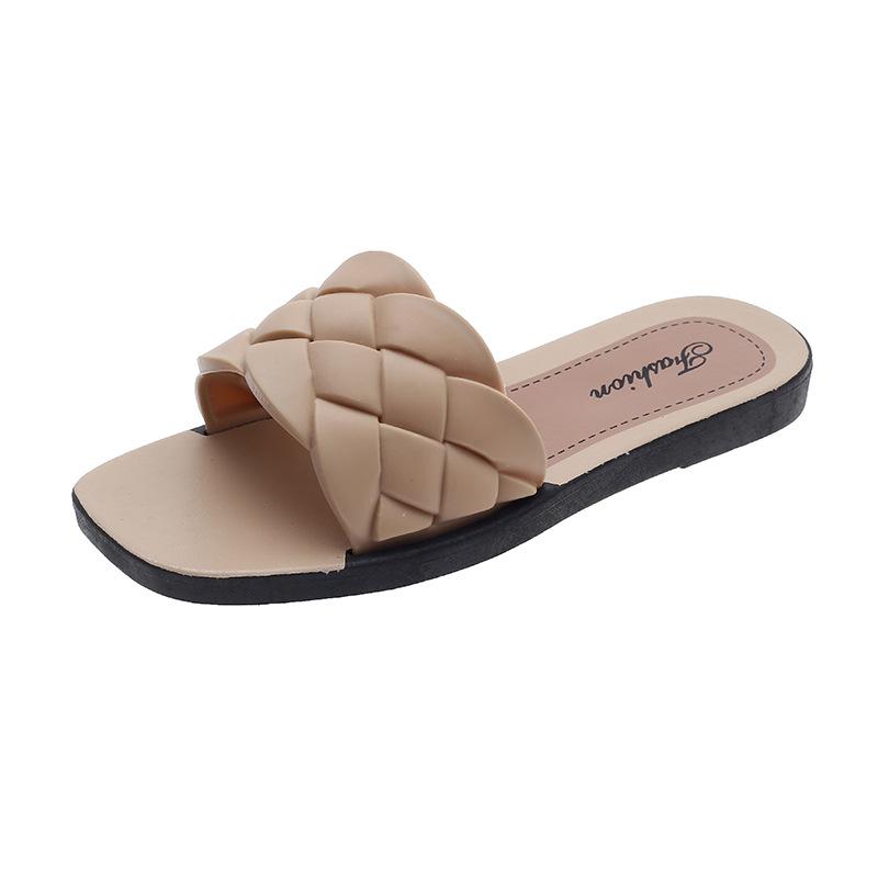 Women's Summer Diamond Pattern One-Strap Slippers: Indoor & Outdoor Wear
