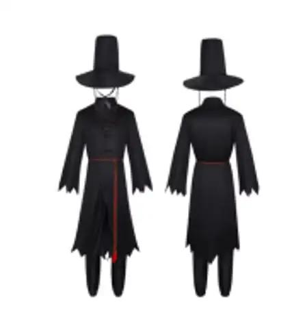 Halloween Demonenjager Saja jongen Jinu Rumi Cosplay zwart hoed jas broek uniform set Kostuum Halloween XL gray
