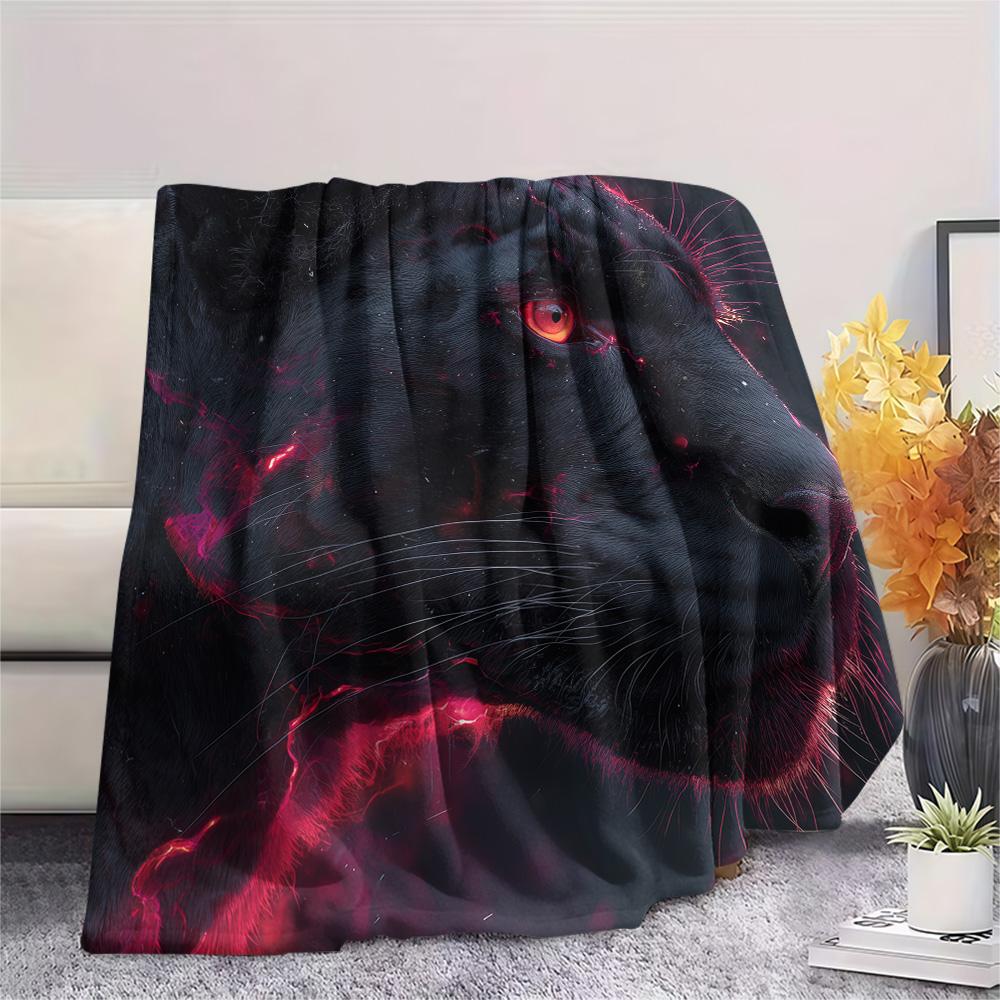 Black Panthers Print Flannel Blanket, High Quality Comfortable for All Seasons, Home Decor, Warmth and Comfort