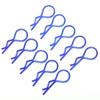 10Pcs 13MM RC Car Shell Clip RShape Metal Body Clips Pins for 1 5 1 6 1 8 1 10 RC Car(Blue )