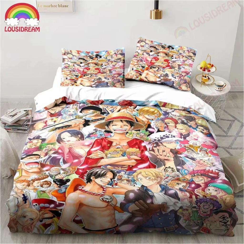 3D Print One Anime P-piece Bedding Set,Duvet Cover Comforter Bed Set Quilt Cover Pillowcase,King Queen Twin Size Boy Girl Adult