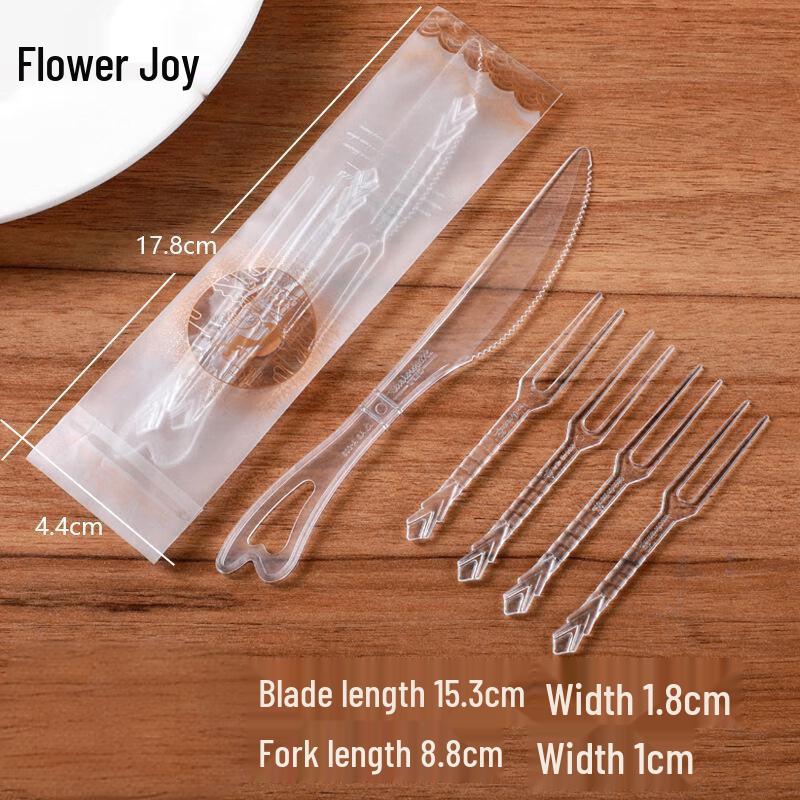 Pinmoya Disposable Flower Fork & Spoon Set (500 Sets)