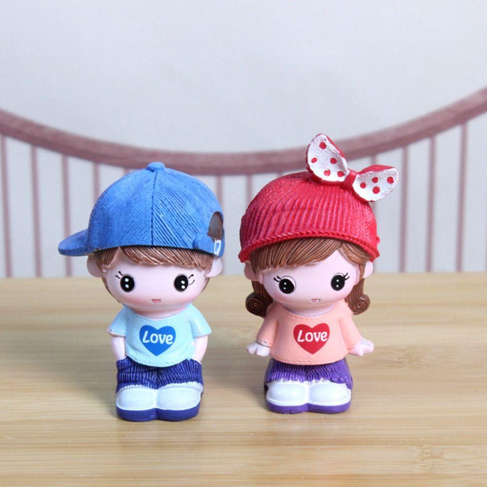 2PCS Love Doll Home Cute Elf Doll Hand Made Cartoon Elf Model Toy  Car Decoration Accessories