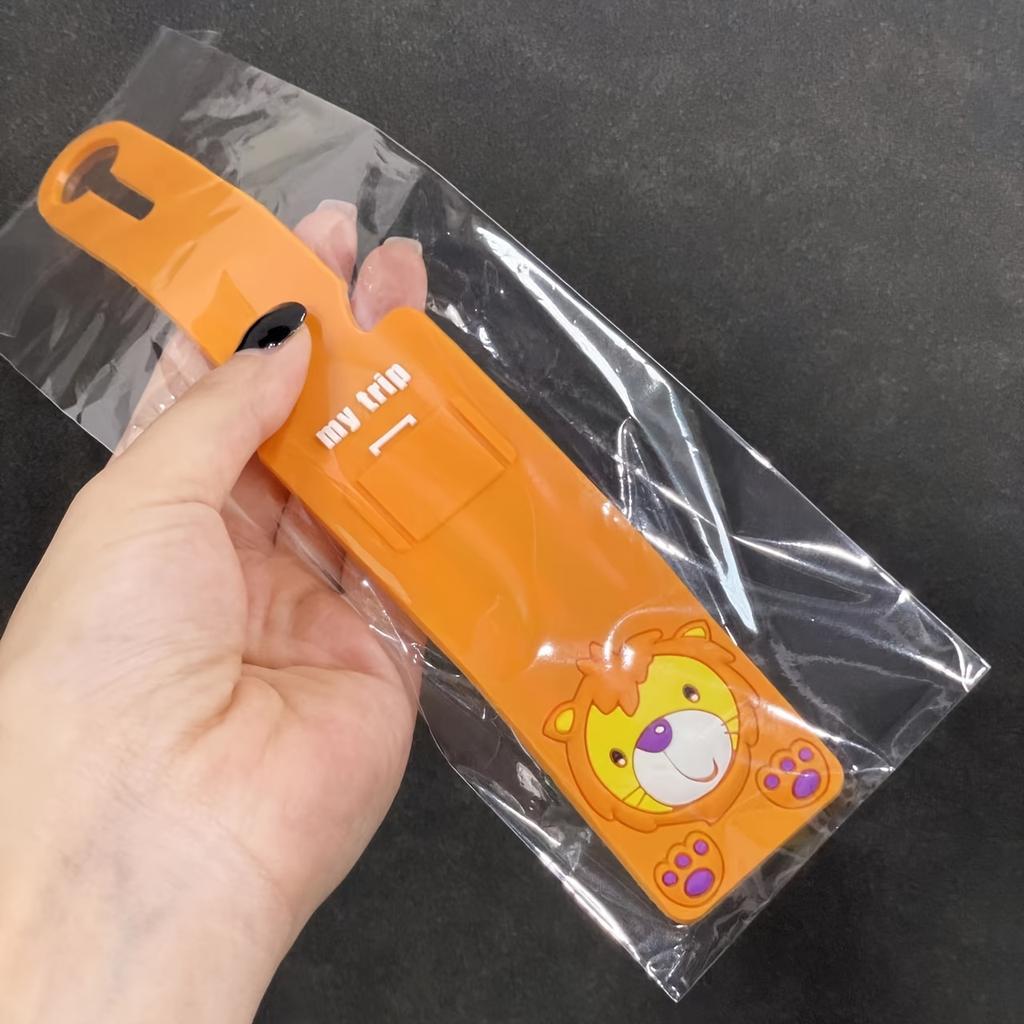 1ks Kreslený letadlo Silikonová visačka na zavazadla, Lehká PVC visačka s ID pro cestování, Styl medové holčičky Identifikátor kufru Příslušenství s živými barvami