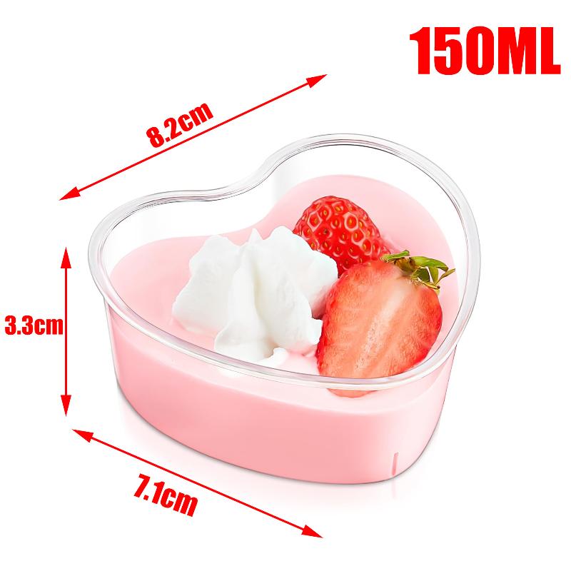 10/20/30Pcs Disposable Transparent Plastic Mousse Cup Mini Heart Shaped Pudding Dessert Cup For Hotel Party And Sweet Shop