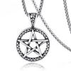 New Korean Style Fashionable Versatile Pentagram Pendant Necklace with Hollowed Out Moon Pentagram