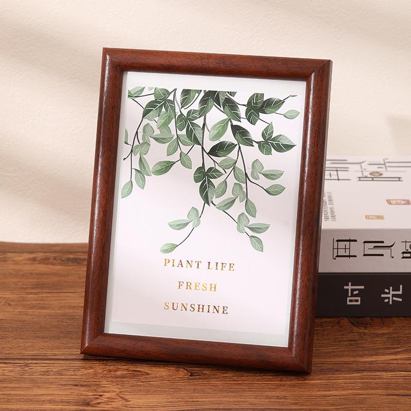 6/7/8/10 Inch A4 Photo Frame Arc Simple Wooden Density Board Back Panel for Home Bedroom Living Room Tabletop Photo Wall