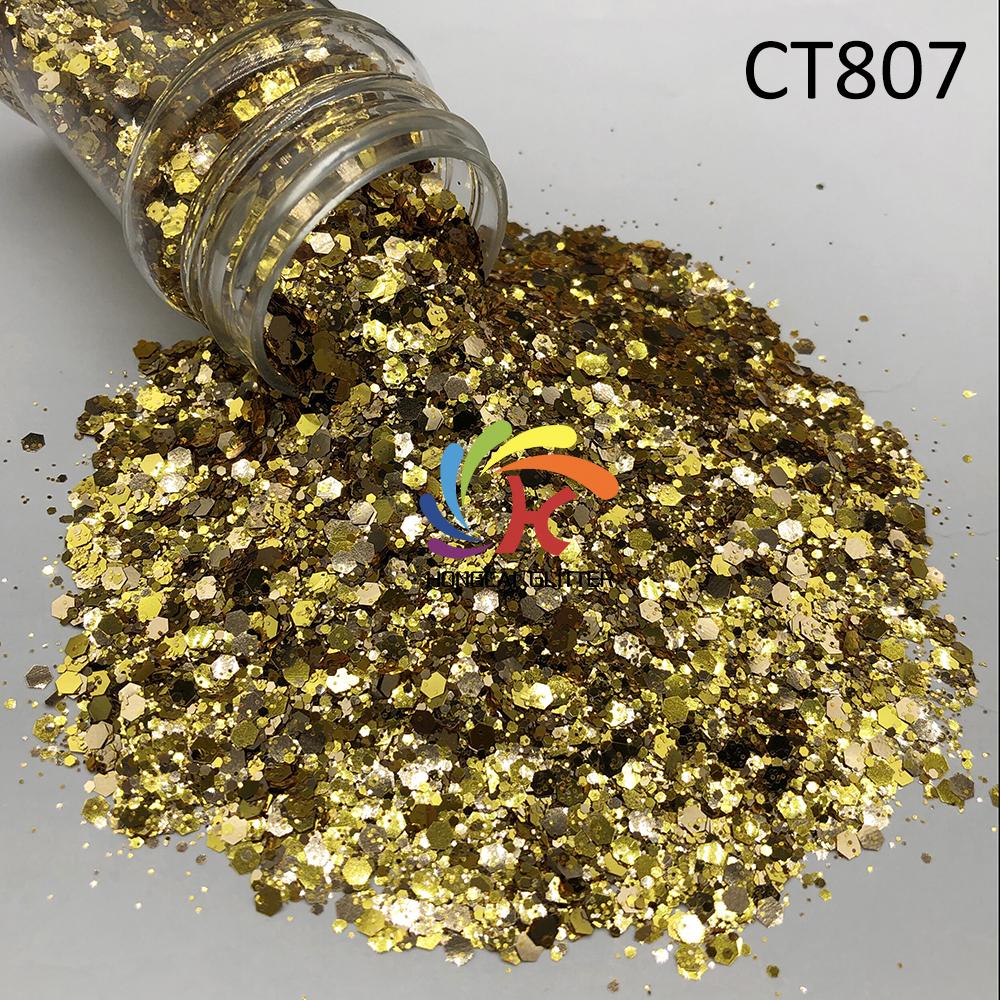 Polyester Glitter Metallic Chunky Mixed Glitter Bulk for Nail Art Epoxy Resin Crafts Christmas Decorations