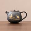 Crane Retro Japanese Style Teapot Vintage Ceramic Kung Fu Tea Little Pot of Dan Hu Pu'er Tea Tea Kettle Teaware
