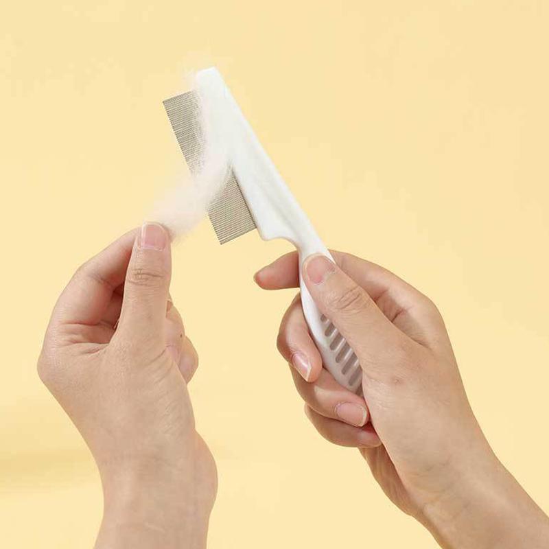 Kimpets Cats Grooming Comb Dogs Dense Toothed Remove Floating Hairs Massage Comb Pets Cleaning Stainless Steel Antiflea Supplies