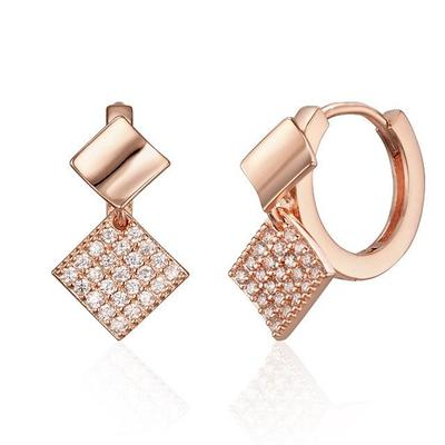 [ELLE Schmuck] 14K GF Feine Quadratische One-Touch Ohrringe ELGPEE545