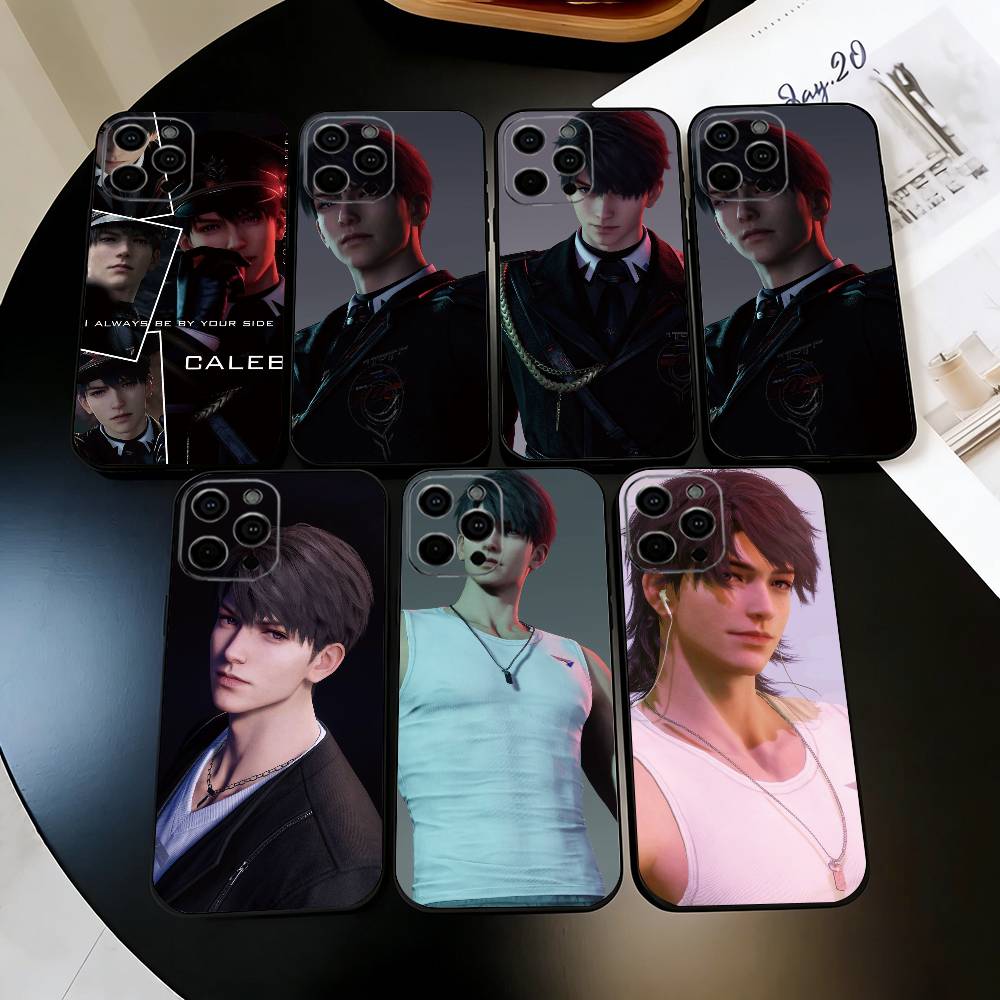Love D-Deepspac Caleb Phone Case For iPhone 17,16,15,14,13,12,11 Plus,Pro Max,XS,Soft Silicone Black Cover
