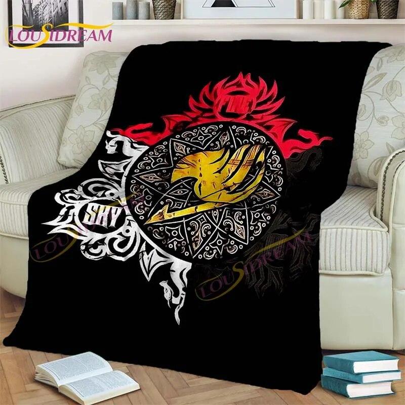 Fairy Tail Blanket Anime Blanket Natsu Blanket 3D Cartoon Covered Blanket Flannel for Bedding Children Room Decor Warm Blanket