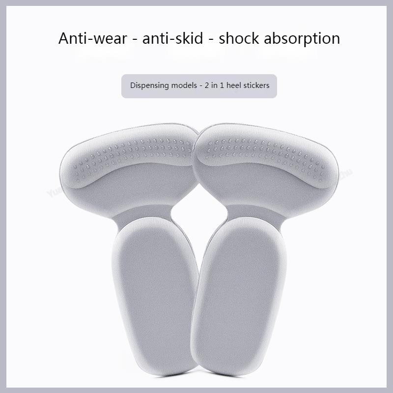 2Pair T-Shape Women's Shoe Heel Protectors Anti-Wear Half Insoles with Anti-Slip High Heel Pads for Foot Protection