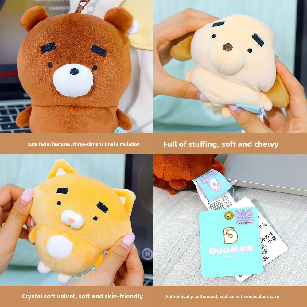 Cute Animal Plush Keychain With Polyester Fiber For Gift Giving And Bag Decor