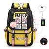 Cute LABUBU cartoon printed backpack for junior high school students with large capacity ins wind school bag