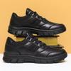 Sports Men's Shoes Spring Outdoor Training Shoes Casual Shoes Non-slip Soft Sole Breathable Black Men's Shoes Leather Casual Shoes