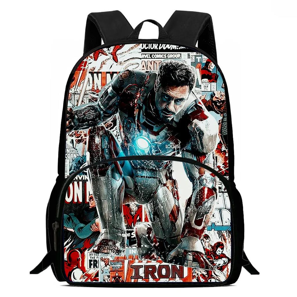 Marvel Child School Backpack with Front Pocket,Cartoon Marvel School Bags for Boys Girls,Durable Kids Backpack for Pupil Student