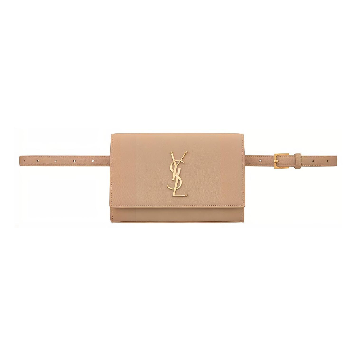 

Сумка на пояс Yves Saint Laurent Ysl Kate зі шкіри з тисненим золотим логотипом для жінок, темно-бежева 534395-BOW0J-2721 Basic Set (Bag+Dust Bag)