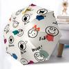 1pc Emoticons Faces Automatic Open/Close Umbrella, Windproof, Folding Compact Umbrella with Lightweight Design for Women/Men075