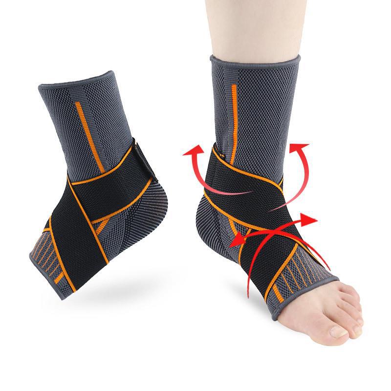 Running Basketball Sports Strap Wrapped Ankle Protector Velcro Pressurized Nylon Knitted Elastic Foot Protector
