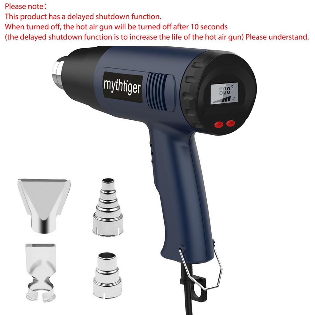 2000W Building Heat Dryer 220v Heat Gun Welding Tool Temperature Adjustable Industrial Grade Hair Dryer Shrink Packaging Tool