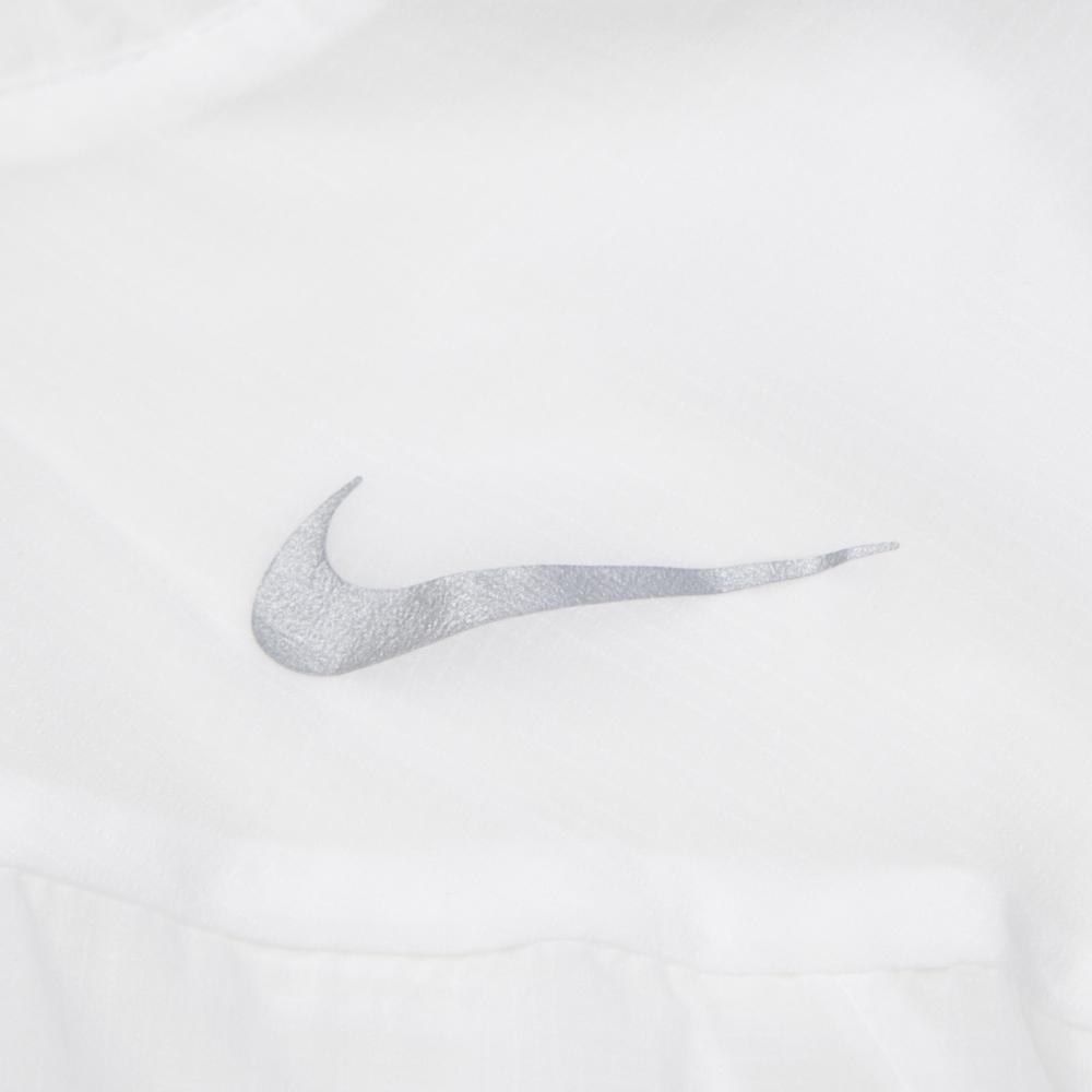 Nike Solid Logo Reflective Trim Zipper Hooded Jacket Kids jackets White 845590-100