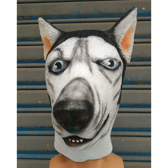 Halloween Husky Mask Dog Head Funny Animal Headgear Latex Props Festival Performance Supplies Husky